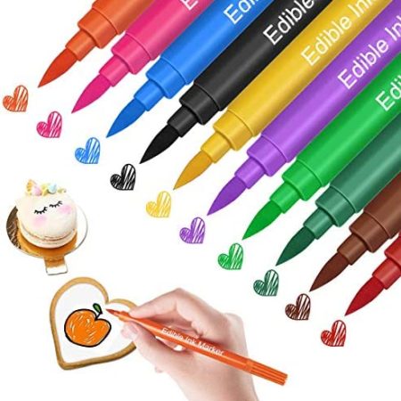 Food Coloring Markers, Double Sided Food Coloring Pens with Fine & Thick Tip, Edible Gourmet Writer Food Grade Decorator Pens for Decorating Cookies, Cakes, Fondant, Desserts, Easter Eggs Writing