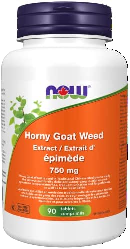 NOW Horny Goat Weed 750 Mg Tablets, 90 Count