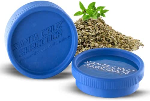 Santa Cruz Shredder Hemp Grinder for Herbs Knurled Top for Stronger Grip 2-Piece Medium 2.2 (Blue)